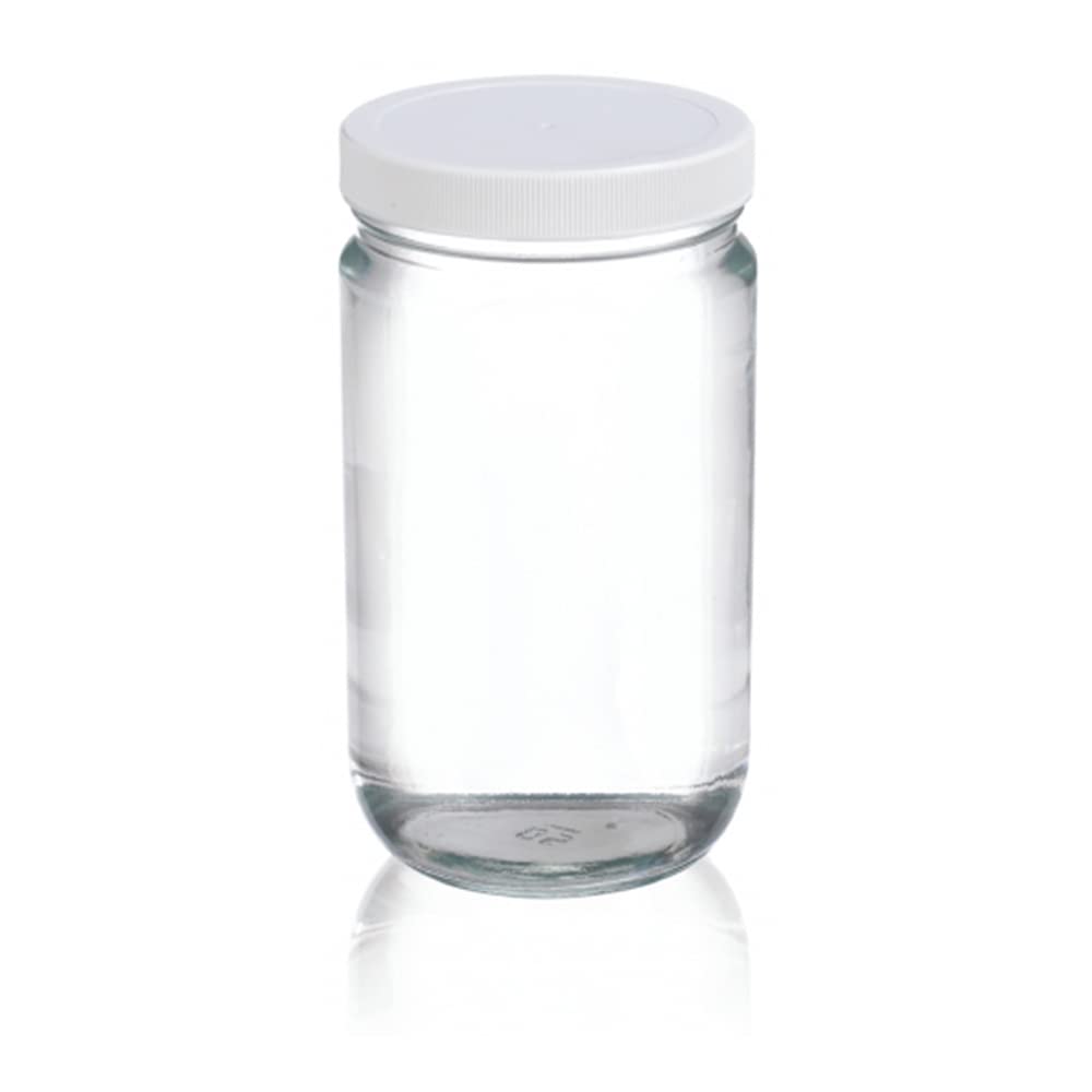 Clear Glass 2oz Straight Sided Jar with Screw Cap, Case of 24 O660