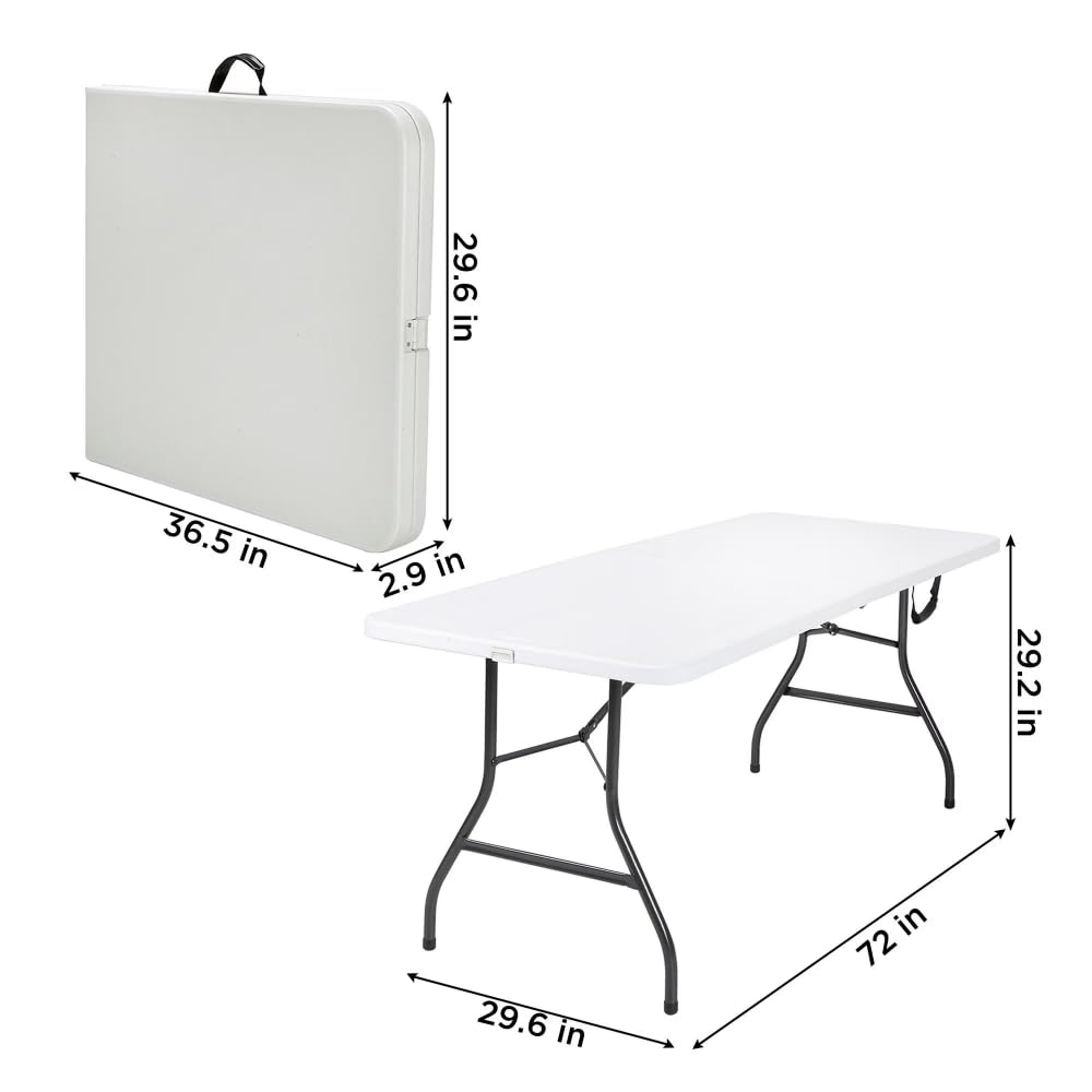6 Foot Folding Table White Speckle R2759