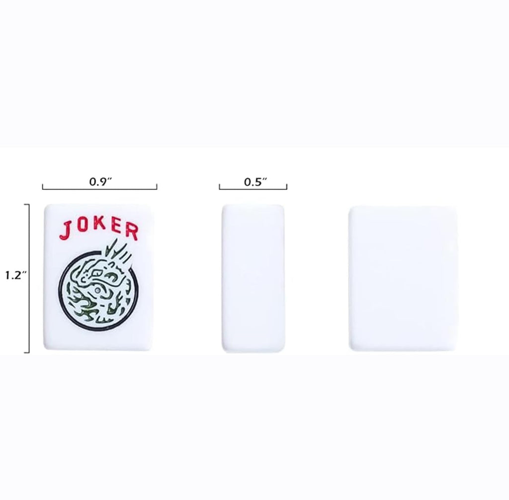 American Mahjong Game Set, 166 White Tiles, 4 Color Rack/Pushers, Blue Carrying Bag D719