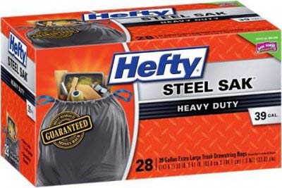 Heavy-Duty Drawstring Contractor Trash Bags, Gray, 28-Ct., 39-Gal. W817