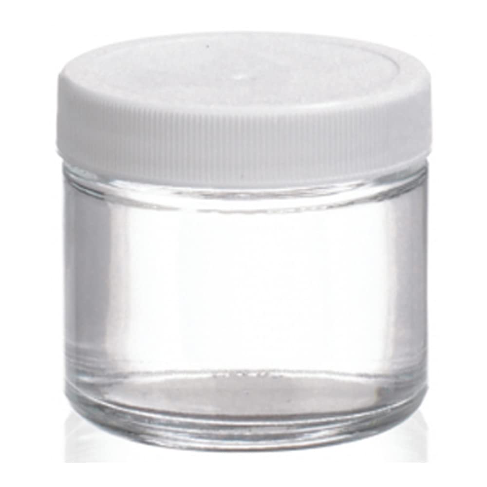 Clear Glass 2oz Straight Sided Jar with Screw Cap, Case of 24 O660