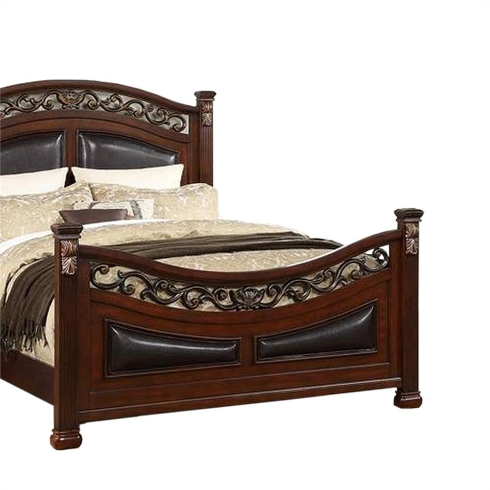 California King Bed with Arched Headboard and Curved Footboard Y4688