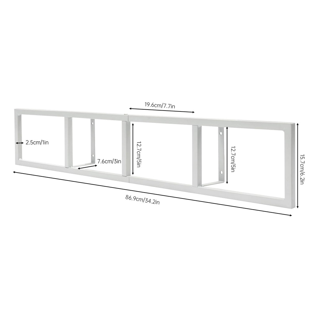 2 Pcs 34Inch White Wall Mount CD DVD Storage Shelf K595748