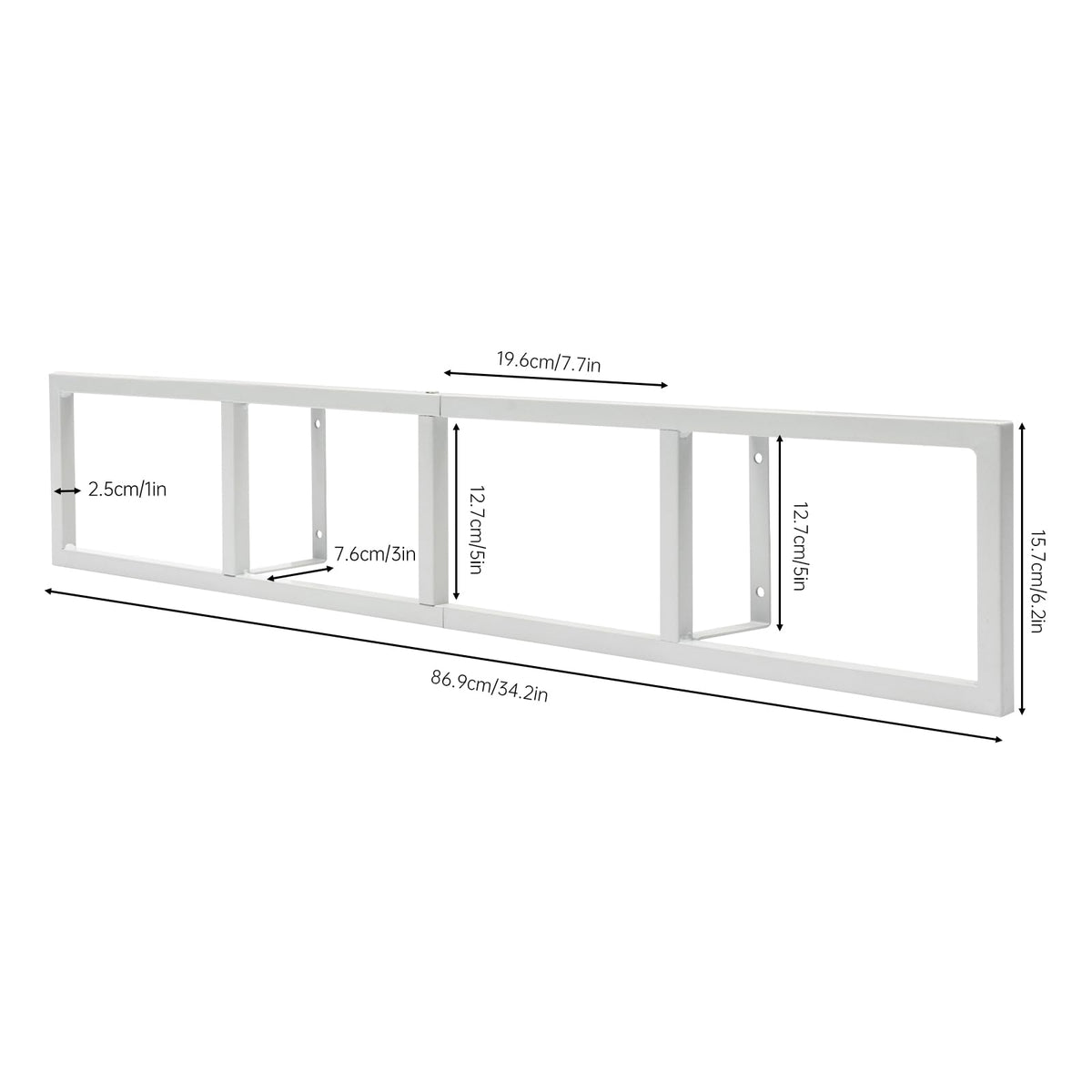 2 Pcs 34Inch White Wall Mount CD DVD Storage Shelf K595748