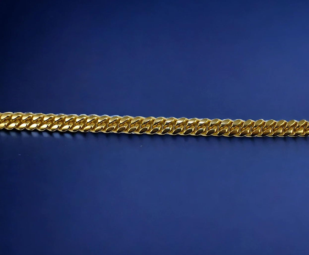 10K Yellow Gold Solid Miami Cuban Link Chain Q99205