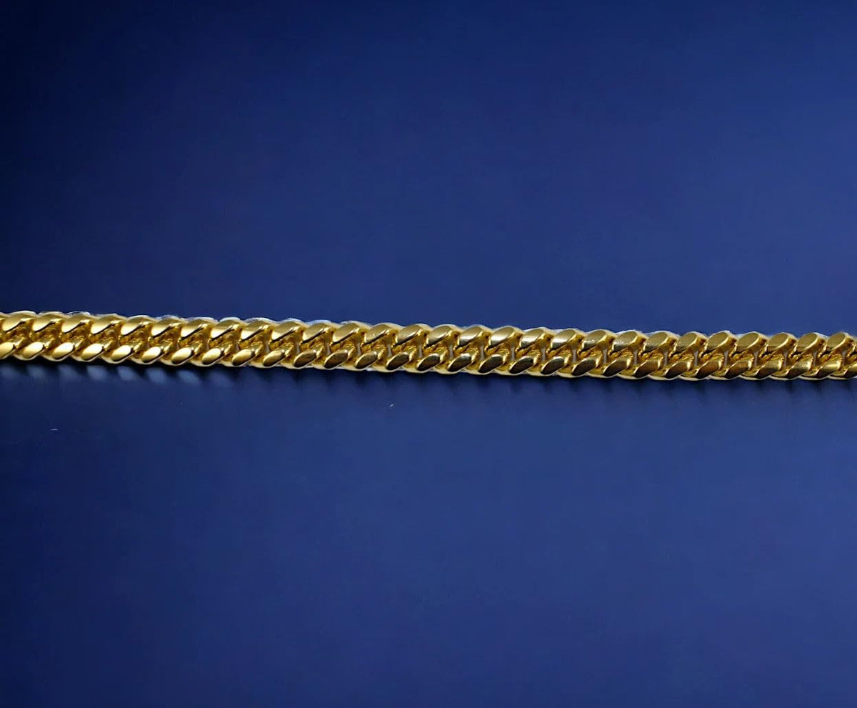 10K Yellow Gold Solid Miami Cuban Link Chain Q99205