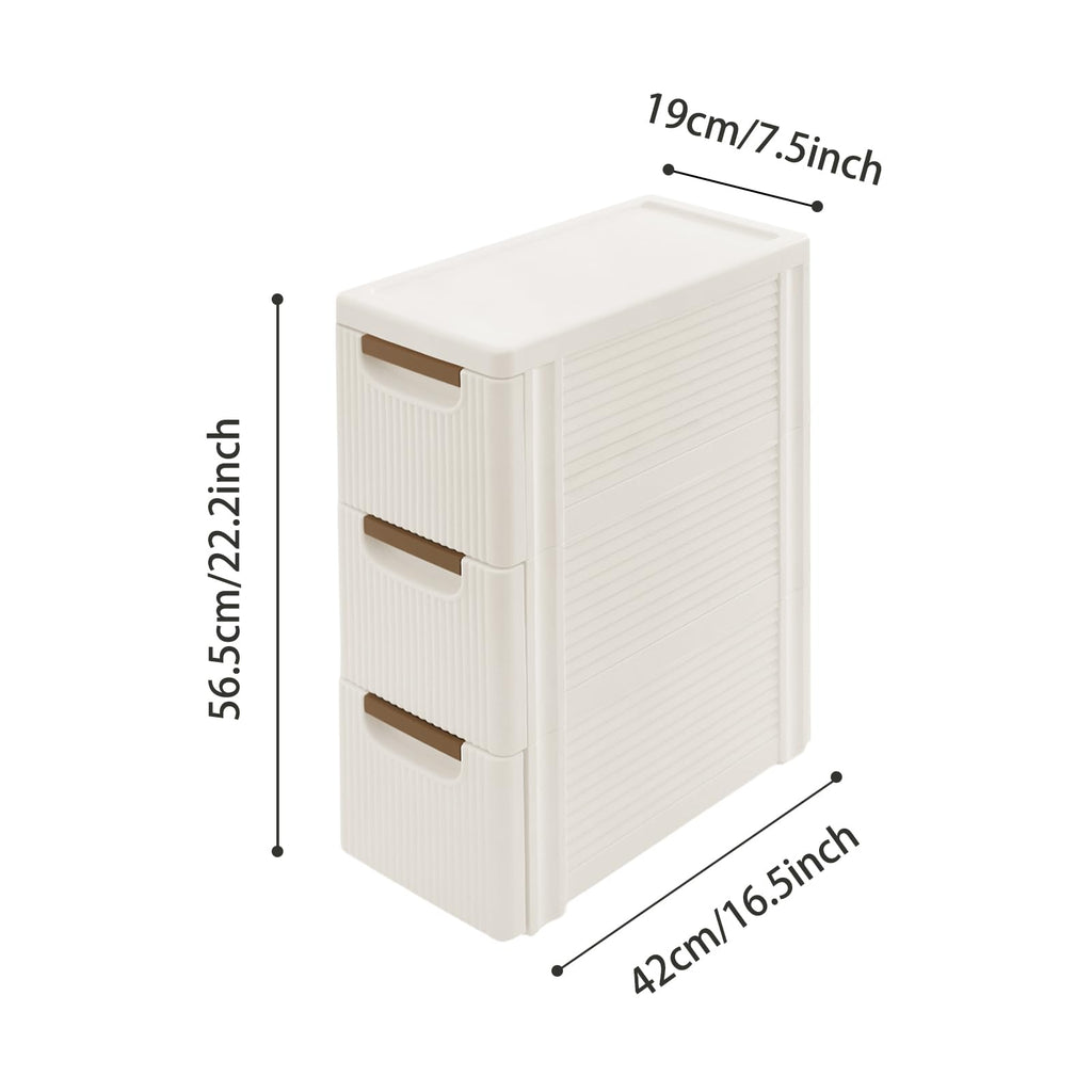 Narrow Rolling Storage Cabinet with 3 Drawers E507453