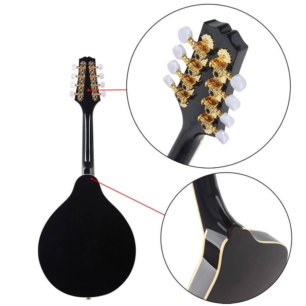 8 Strings Electric Mandolin with Cable and Cleaning Cloth P3570
