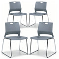 Grey Plastic Stack Chair 4-Pack U893
