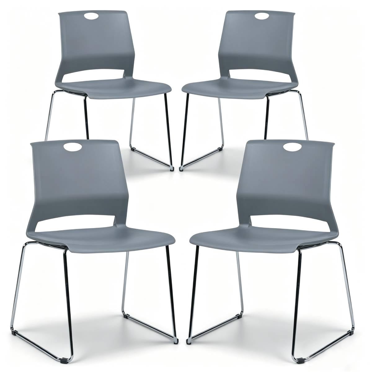 Grey Plastic Stack Chair 4-Pack U893