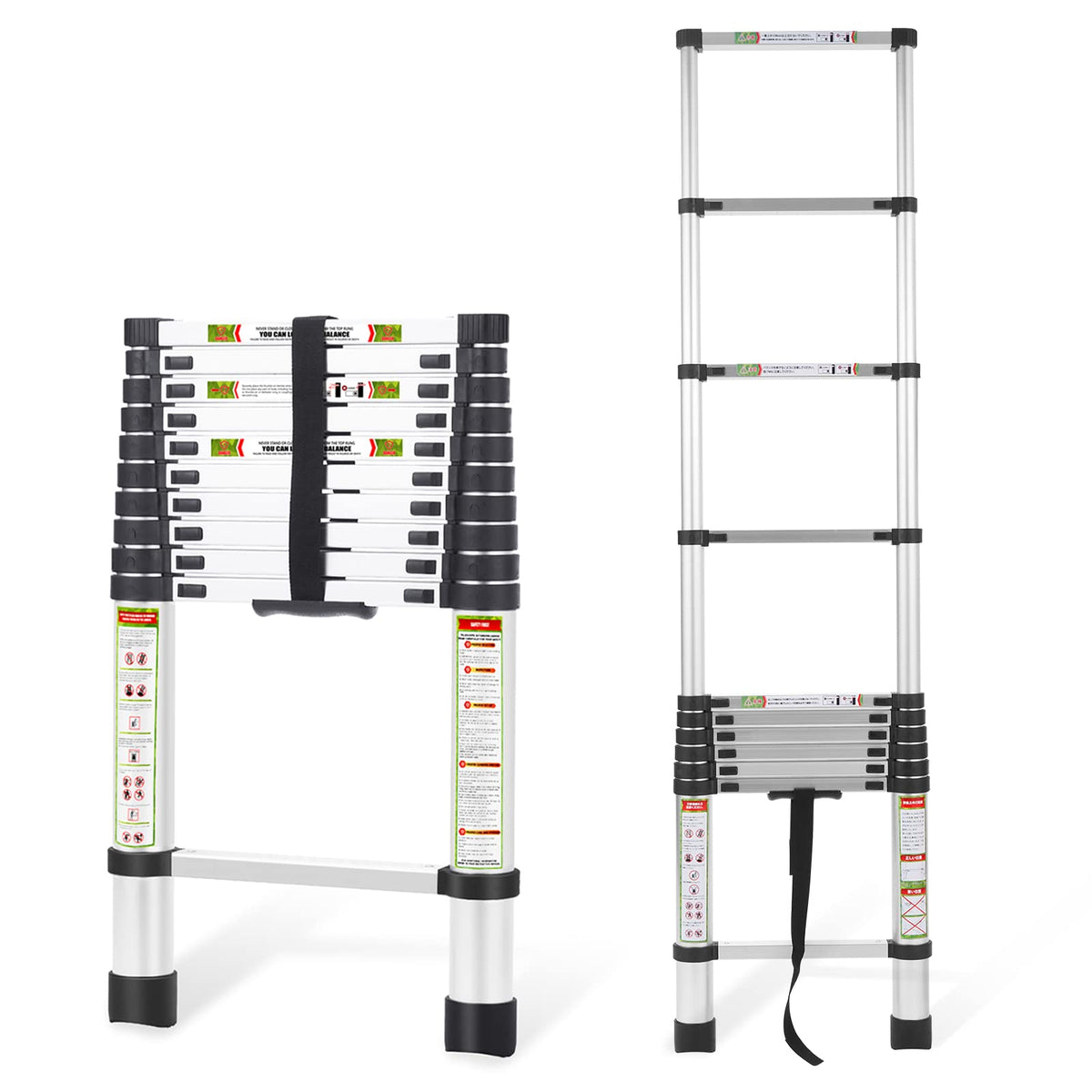 10.5 ft Aluminum Telescopic Ladder with Non-Slip Feet M71824