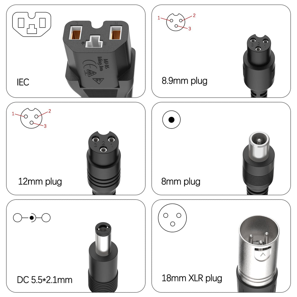 54.6V 2A Electric Bike Charger for 48V Lithium Battery G9115