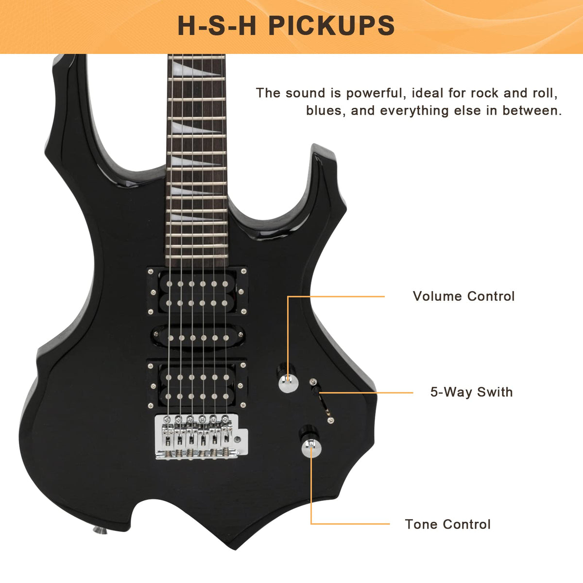 Black Electric Guitar with Accessories Pack T33965