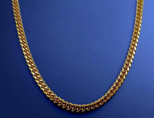 10K Yellow Gold Solid Miami Cuban Link Chain Q99205