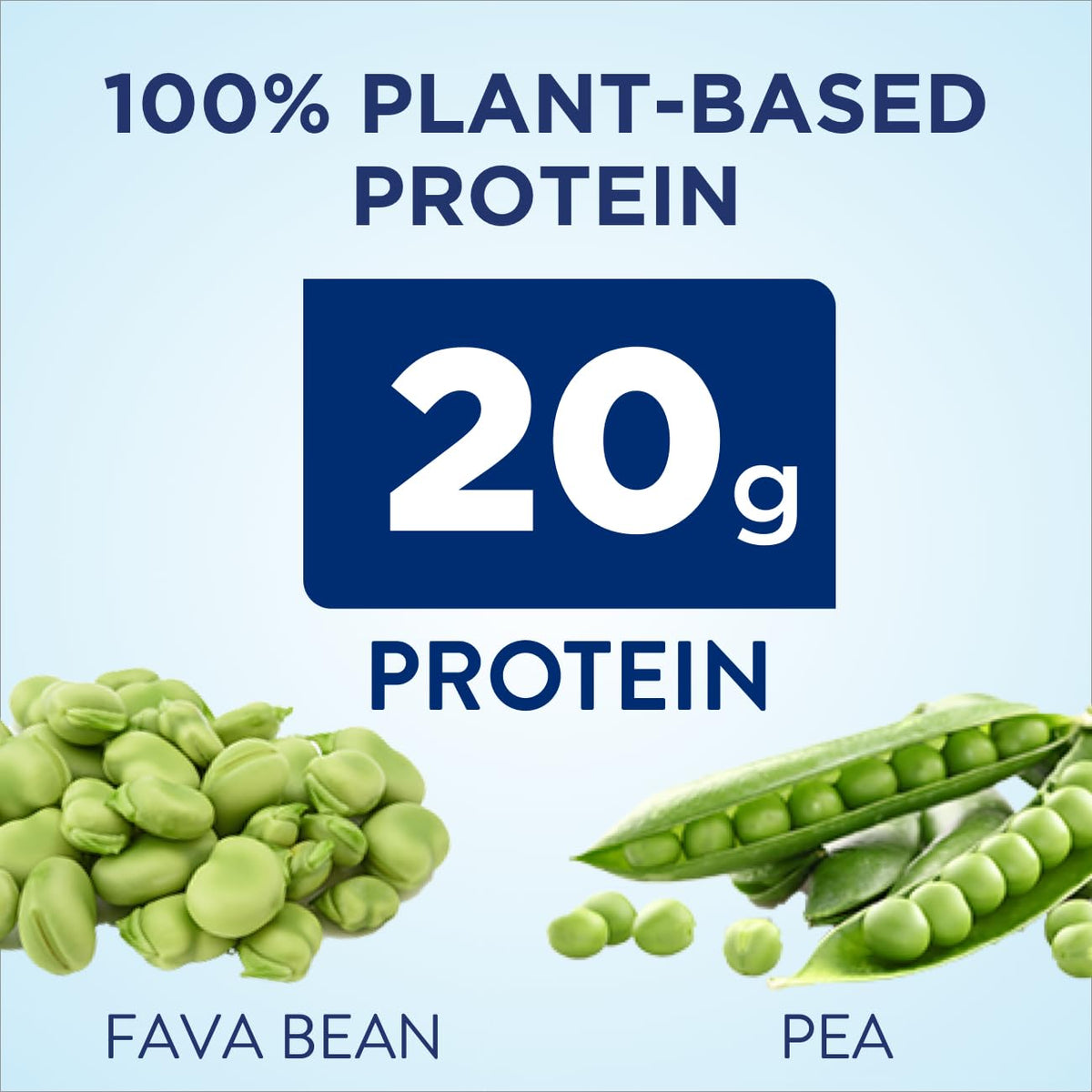 Plant-Based Protein Nutrition Shakes 20g Fava Bean & Pea Protein Pack of 12 V48858
