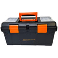Plastic Tool Box with Tray and Dividers, Black, 19.25 Inches K5366