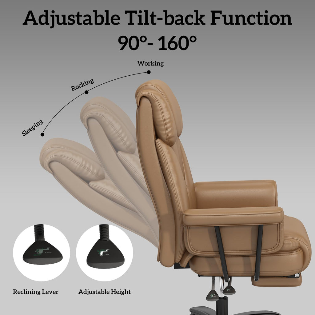 Brown Reclining Office Chair with Footrest S967271
