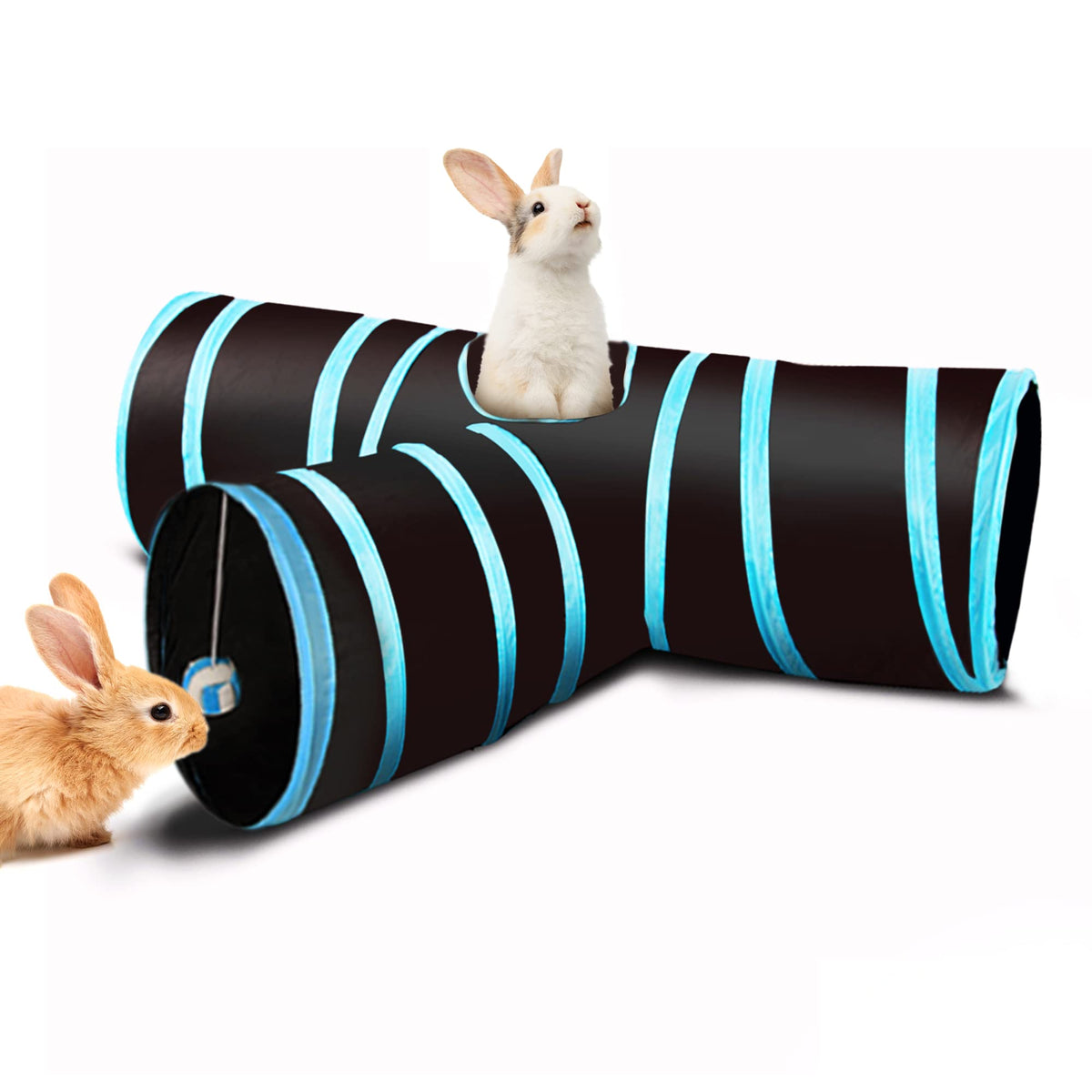 3-Way Ferret & Rabbit Tunnel with Peep Hole and Crinkle Ball X787
