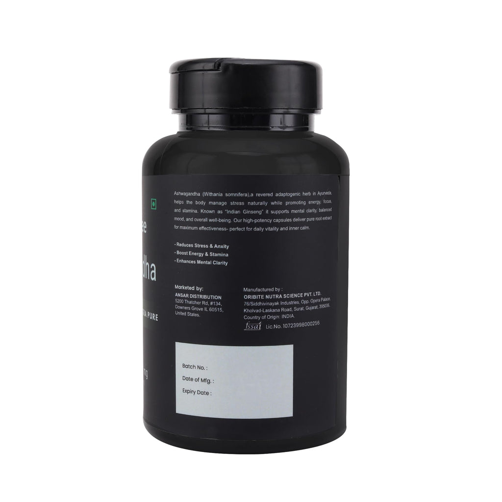 Ashwagandha 1000mg Vegan Non-GMO 60 Veg Capsules H5601