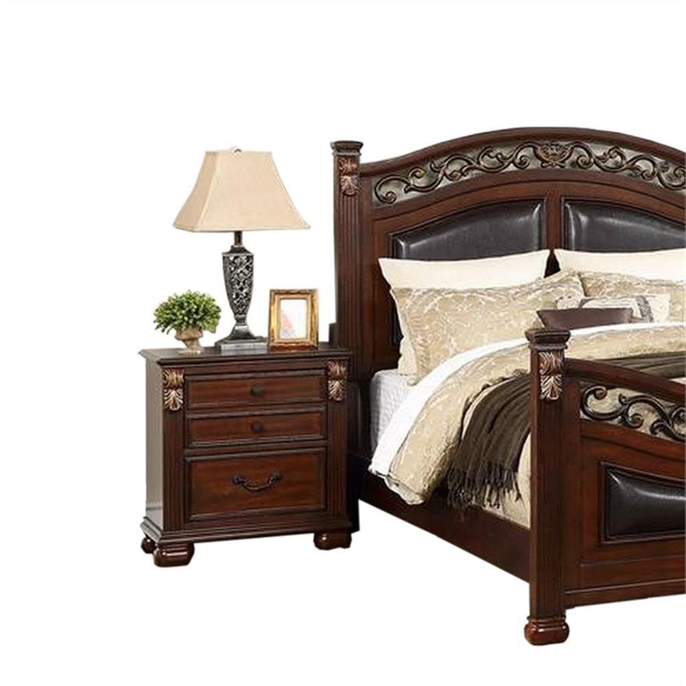 California King Bed with Arched Headboard and Curved Footboard Y4688