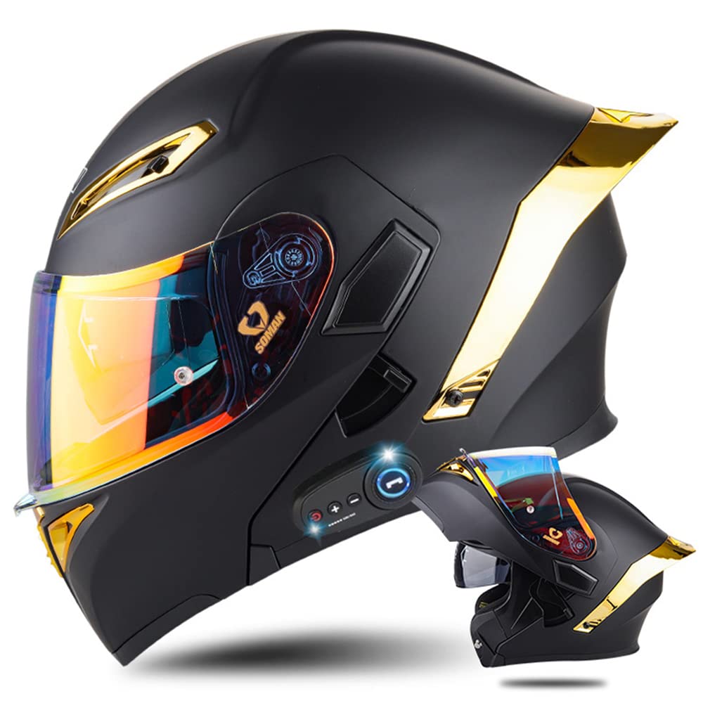 Bluetooth Modular Motorcycle Helmet with Flip Up Dual Anti-Fog Visors H588