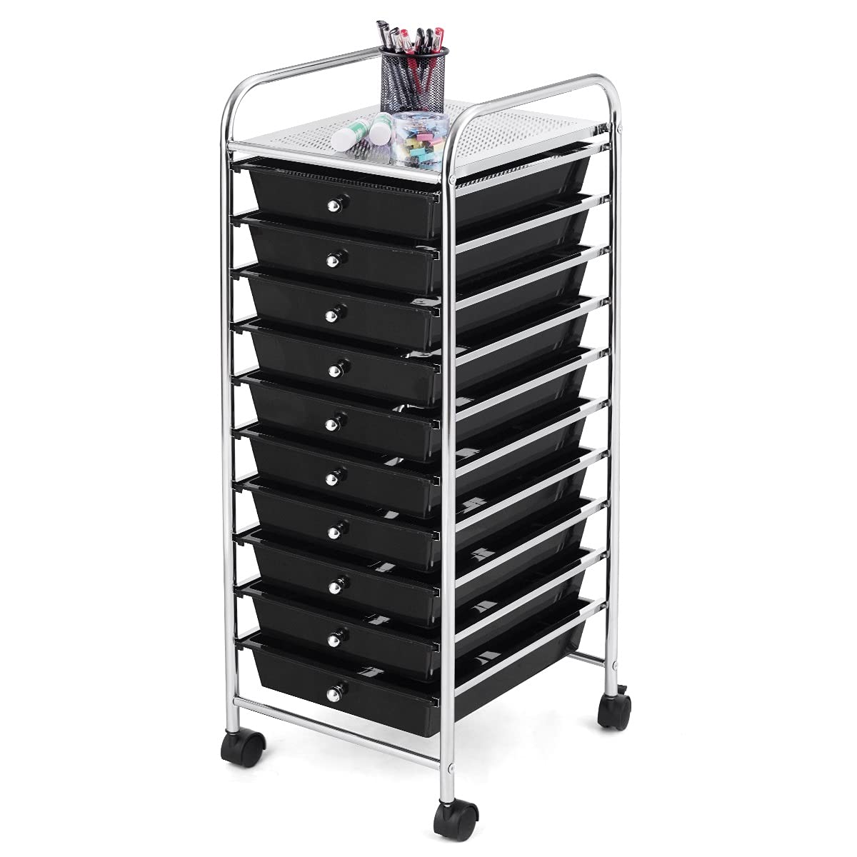 10 Drawer Multicolor Rolling Storage Cart T522134