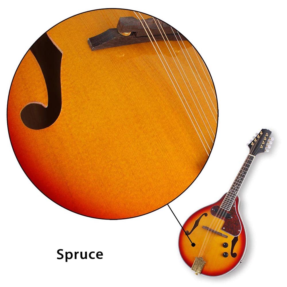 8 Strings Electric Mandolin with Cable and Cleaning Cloth P3570