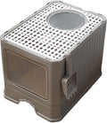 Foldable Top Entry Cat Litter Box with Lid and Scoop M439849