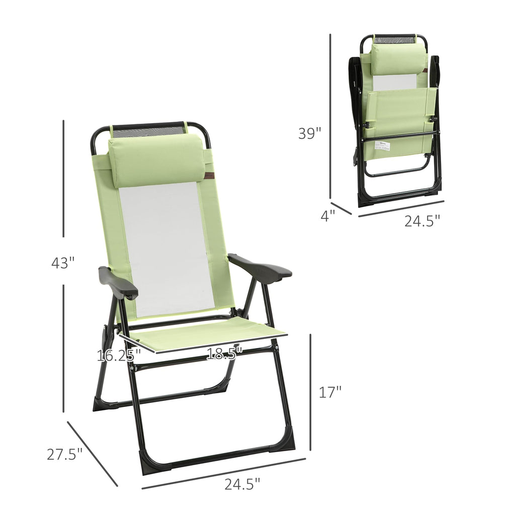 Folding Patio Dining Chairs Set of 2 Green S926842