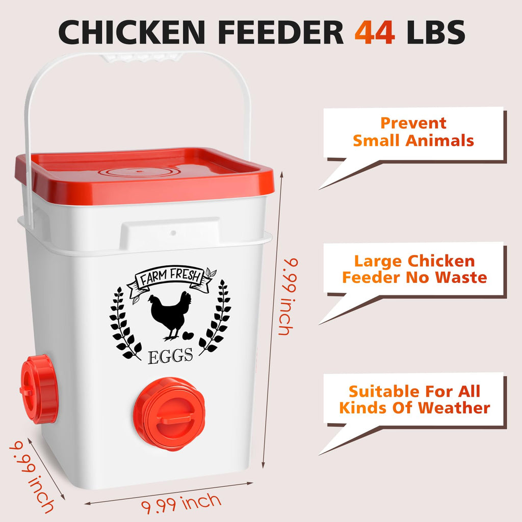 5Gal/25Lb Chicken Feeder and Waterer Set with S-Hooks U865164