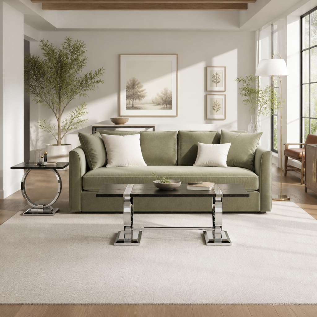 50" Black and Silver Coffee Table R2339