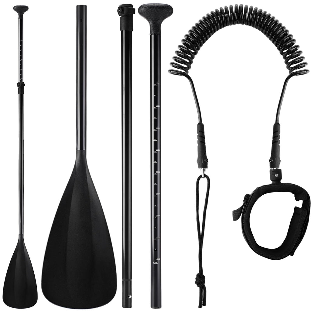 3 Pieces Paddle Board Paddle with Leash Detachable Aluminum Alloy Shaft C6444