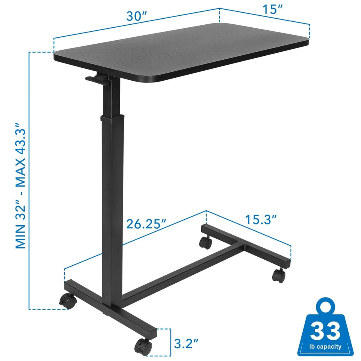 Overbed Table with Wheels D538