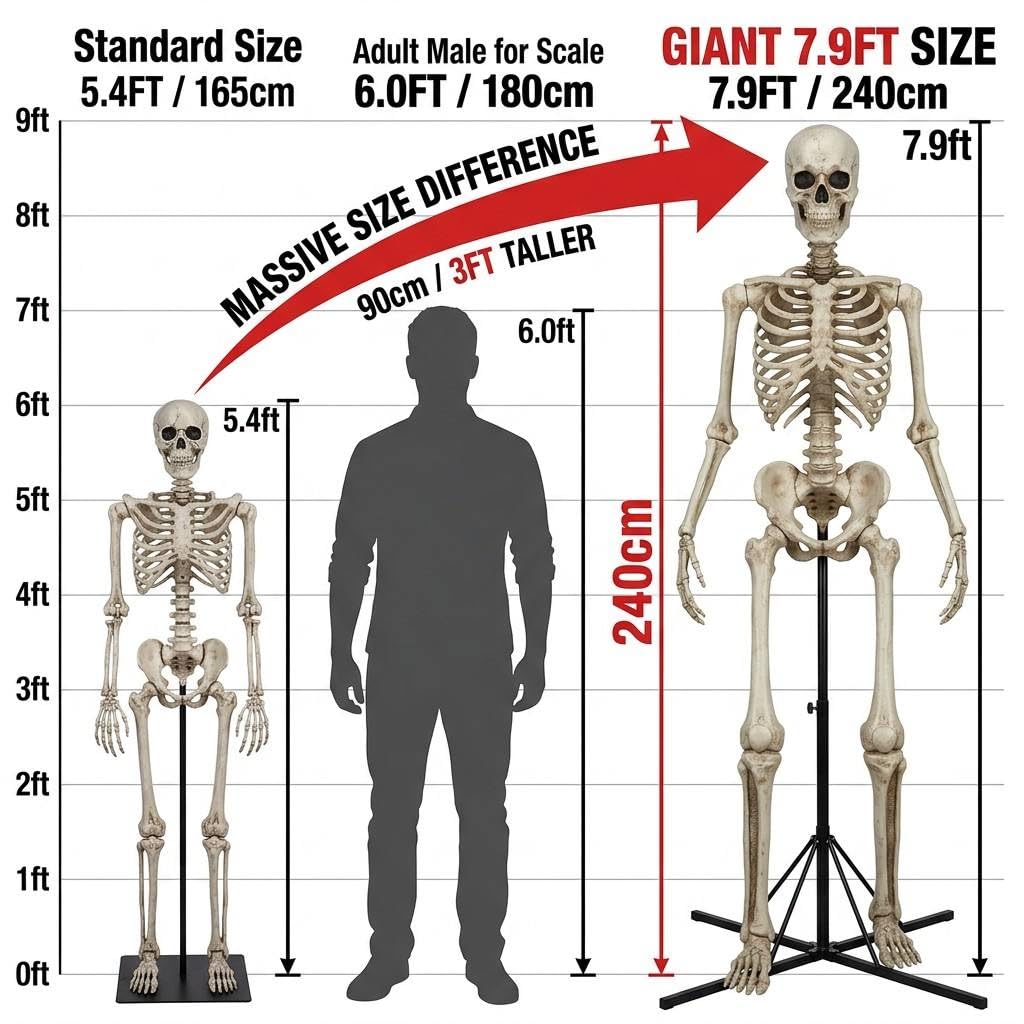 7.9FT Life Size Posable Skeleton F187