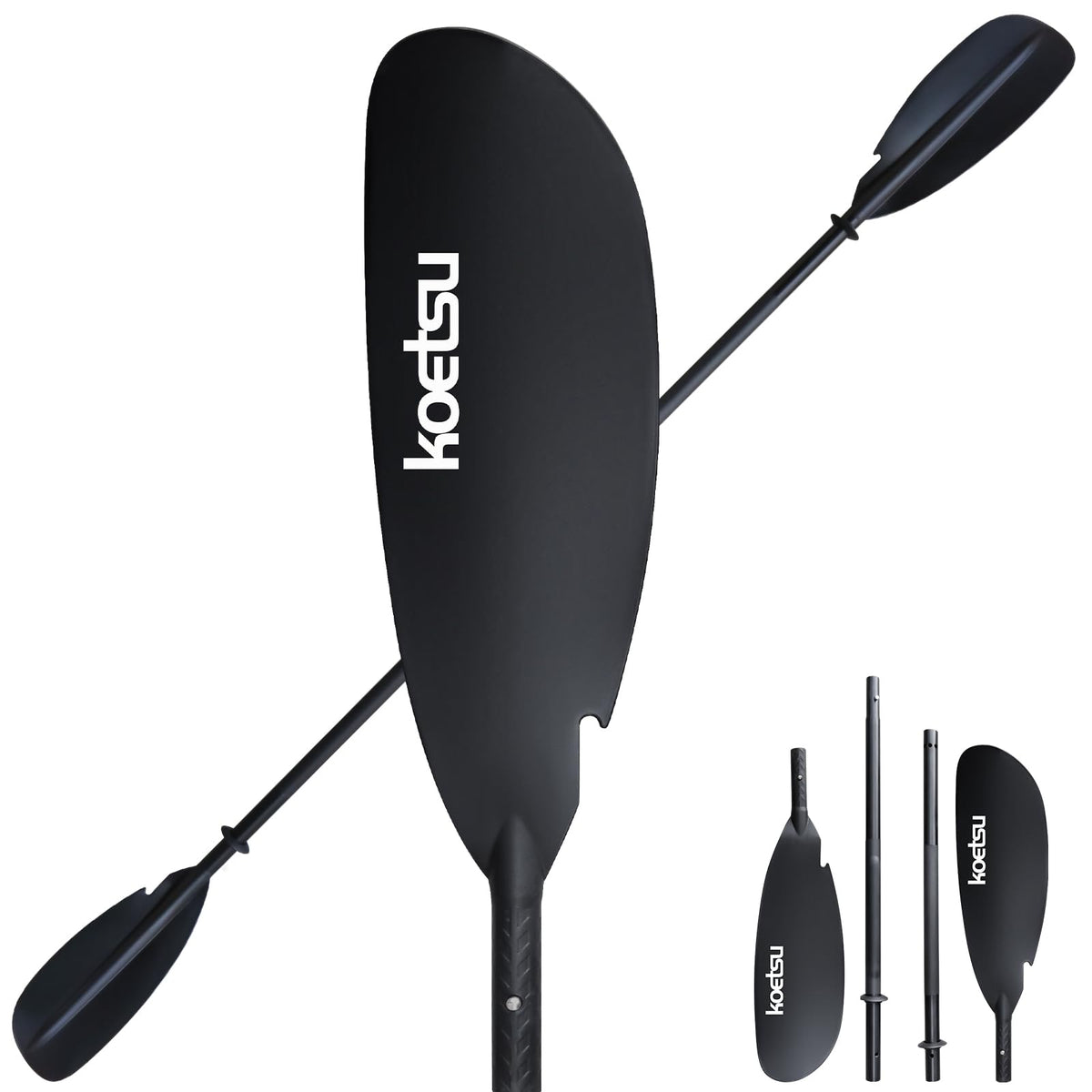 Aluminum 4-Piece Adjustable Double-Sided Kayak Paddle O868474