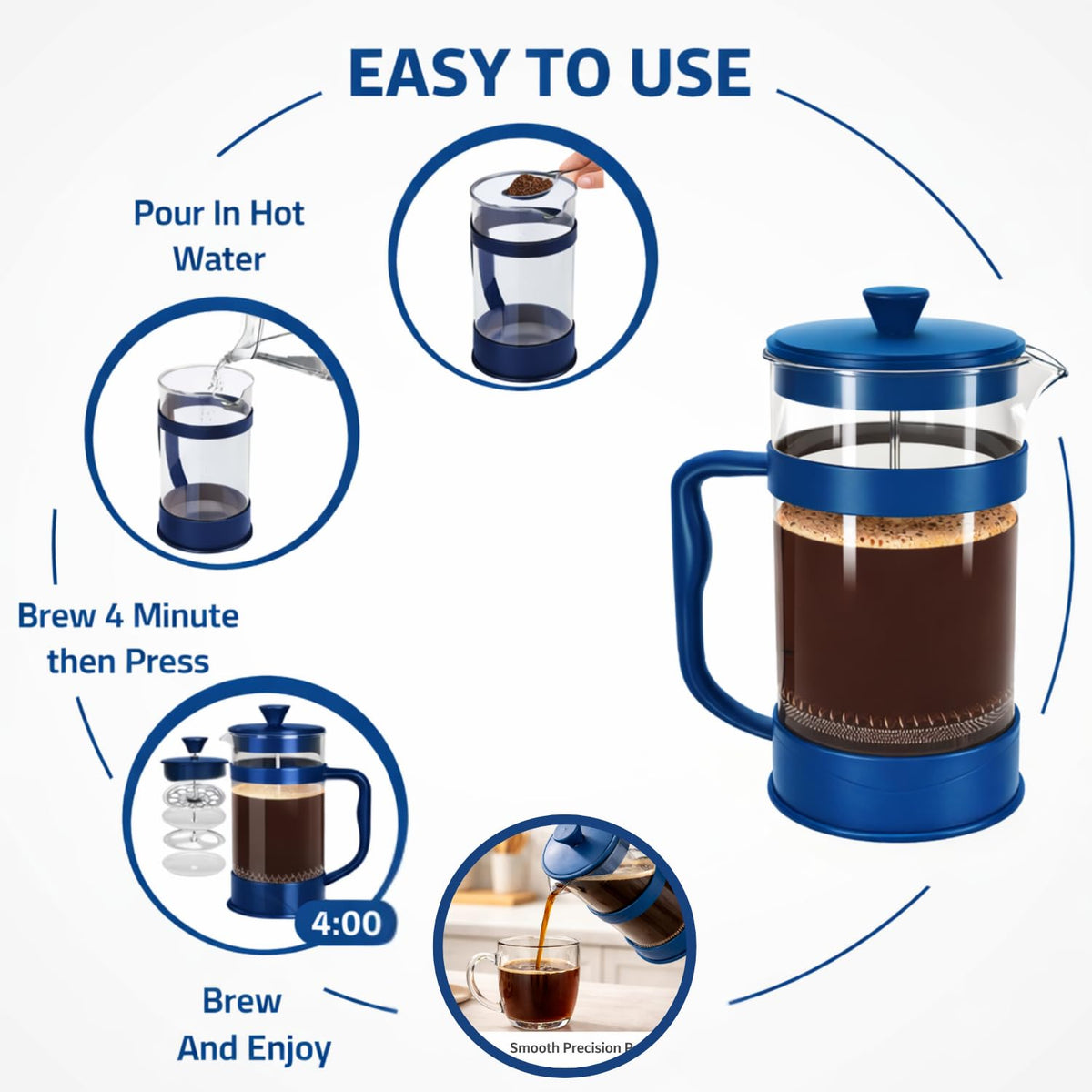 1L Glass French Press Coffee Maker L6591