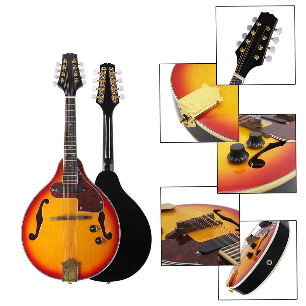 8 Strings Electric Mandolin with Cable and Cleaning Cloth P3570
