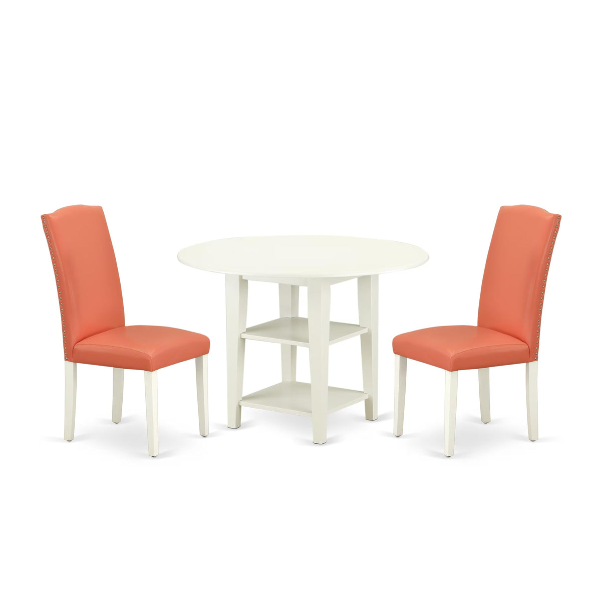 3 Piece Dining Table Set with 2 Faux Leather Chairs V31530