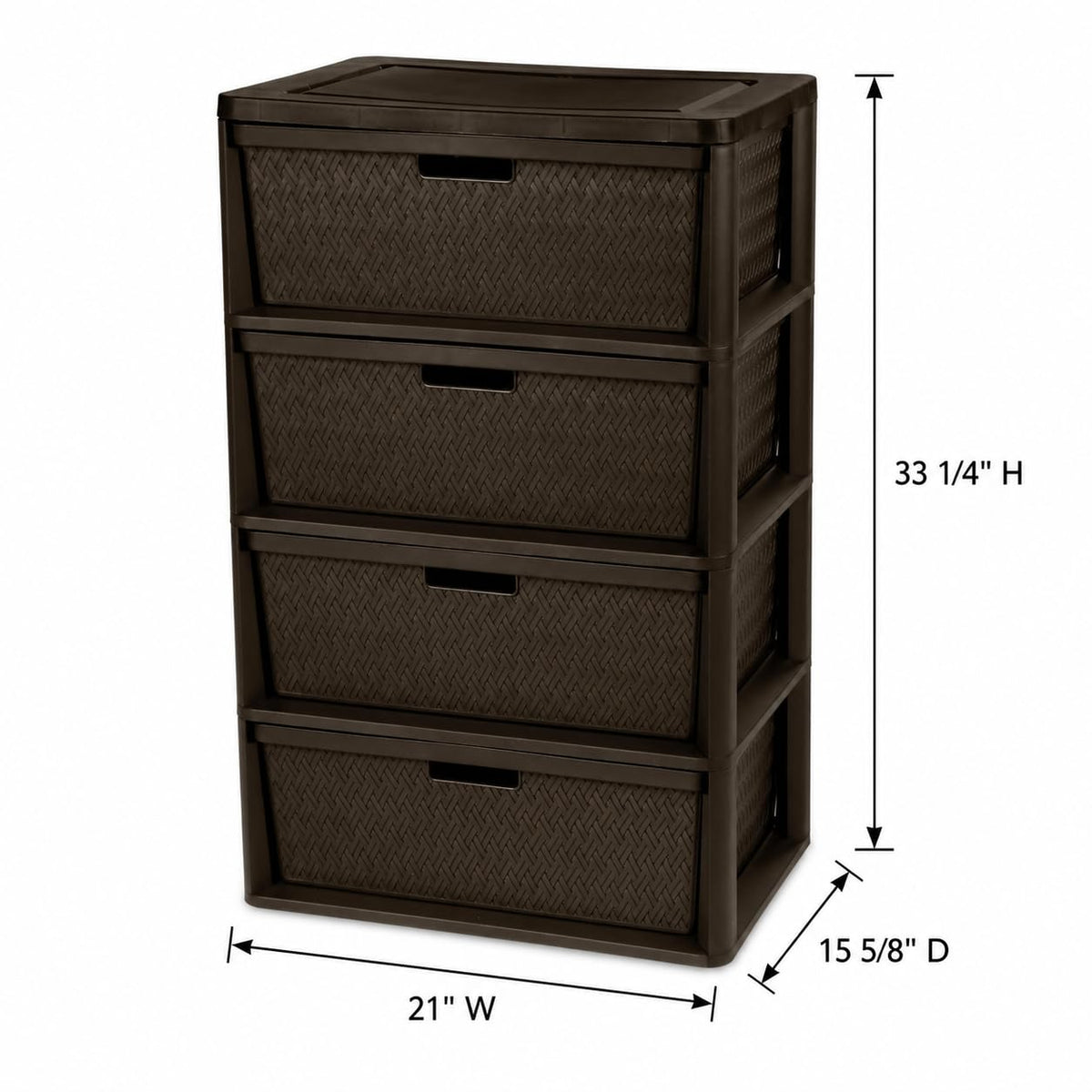 Brown 4 Drawer Plastic Storage Organizer Tower E997