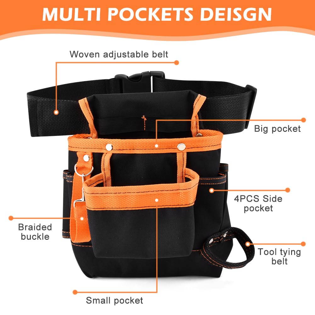 8 Pockets Tool Pouch Utility Waist Bag with Adjustable Belt S494