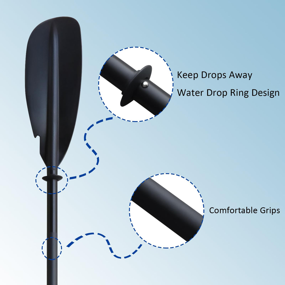 Aluminum 4-Piece Adjustable Double-Sided Kayak Paddle O868474