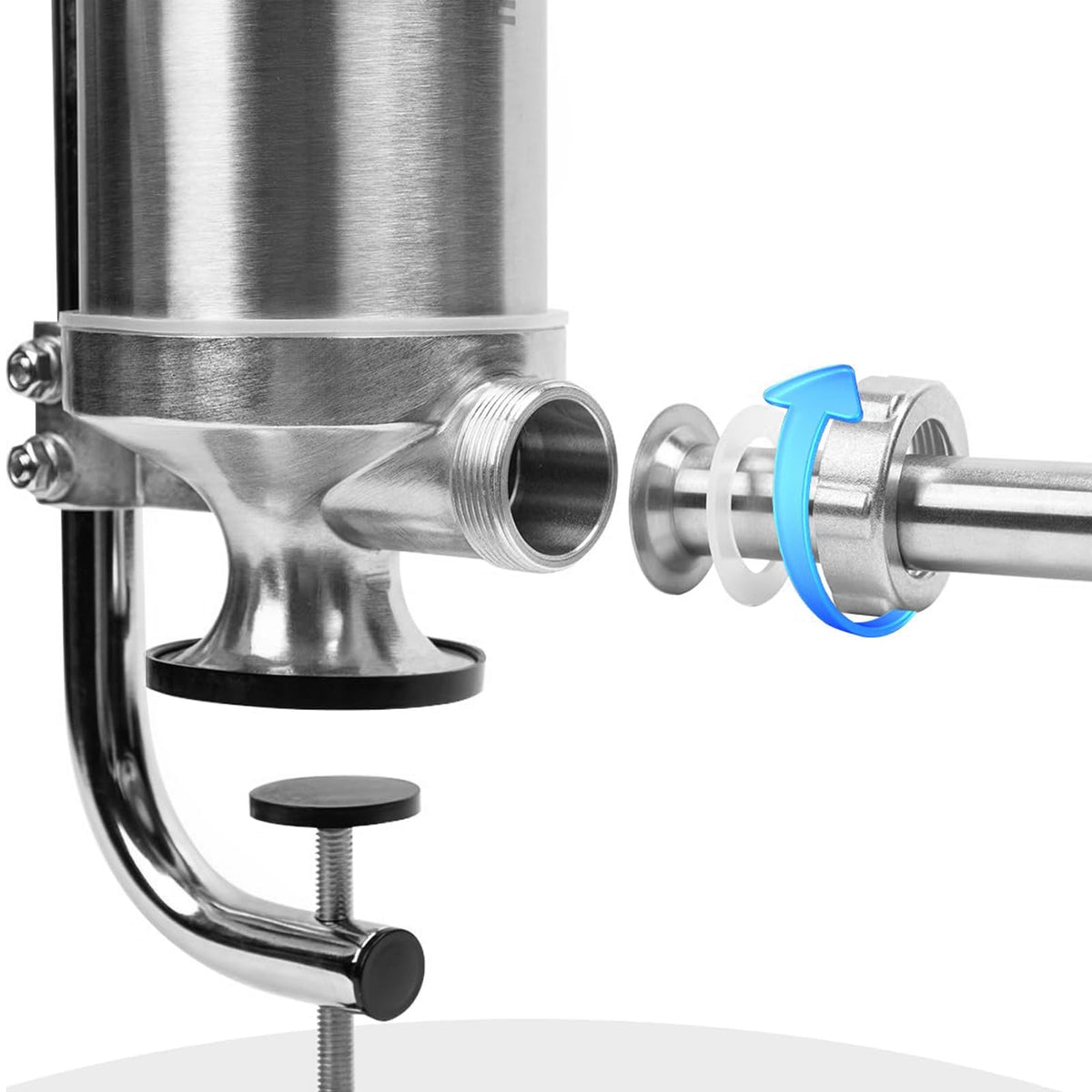 2.5 LBS Stainless Steel Sausage Stuffer with 4 Funnels L829