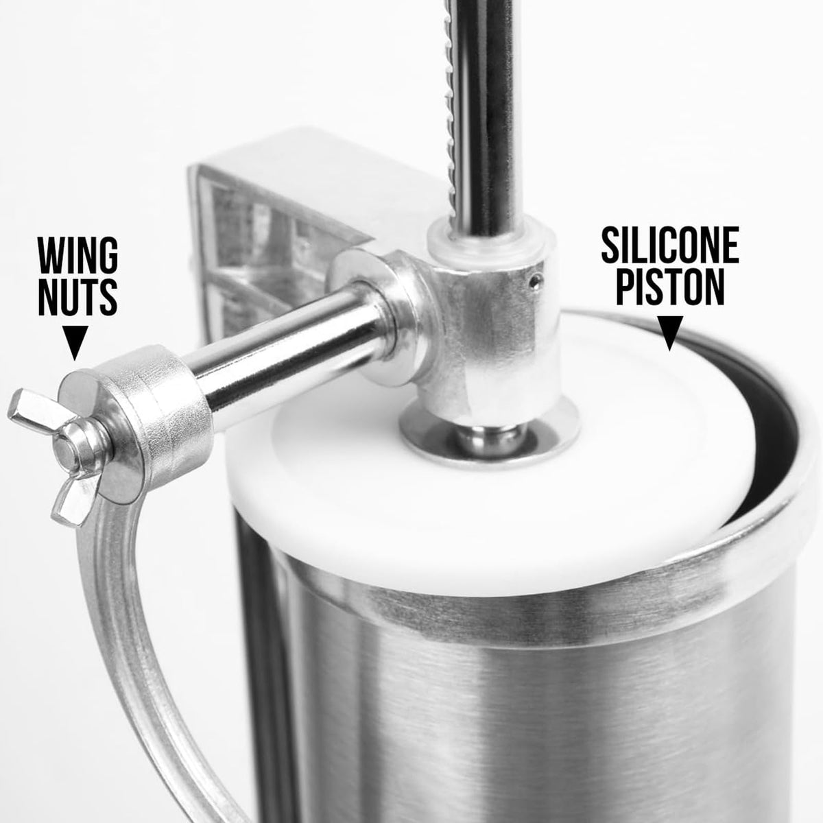 2.5 LBS Stainless Steel Sausage Stuffer with 4 Funnels L829