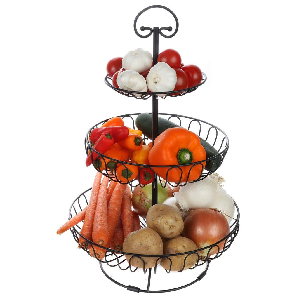 3-Tiered Black Wire Fruit and Vegetable Holder M1134