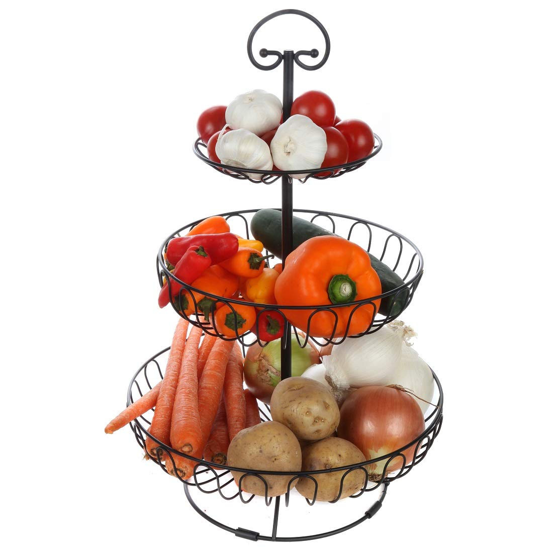 3-Tiered Black Wire Fruit and Vegetable Holder M1134