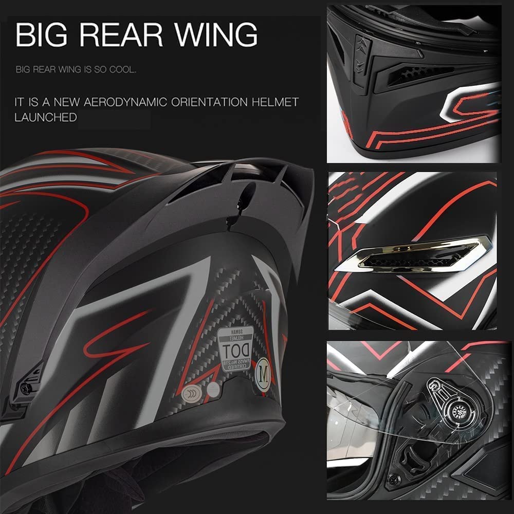 Bluetooth Modular Motorcycle Helmet with Flip Up Dual Anti-Fog Visors H588