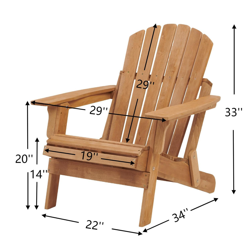 100 lbs Capacity Solid Wood Adirondack Chair F858945