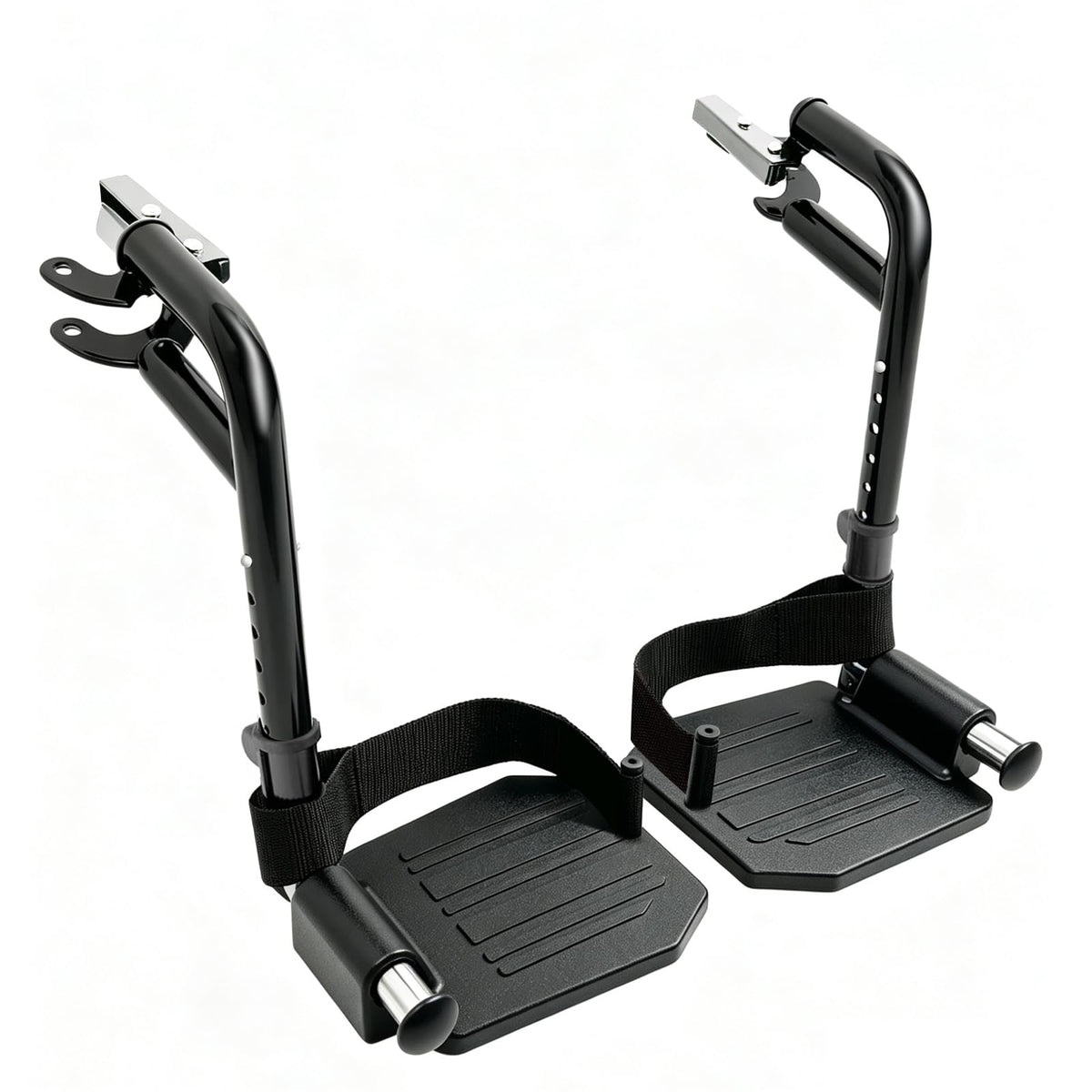 Black Wheelchair Footrest Replacement with Heel Loop J638