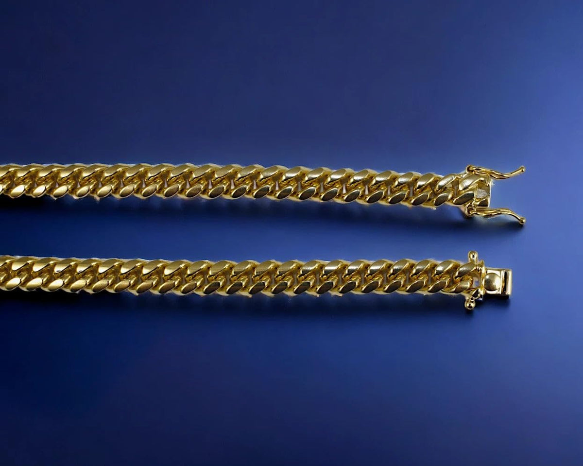 10K Yellow Gold Solid Miami Cuban Link Chain Q99205