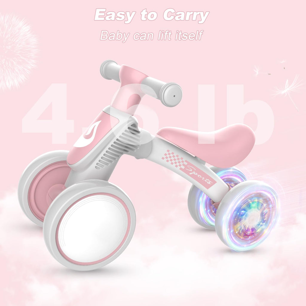 Baby Balance Bike No Pedal 4 Wheels Soft Seat N2376